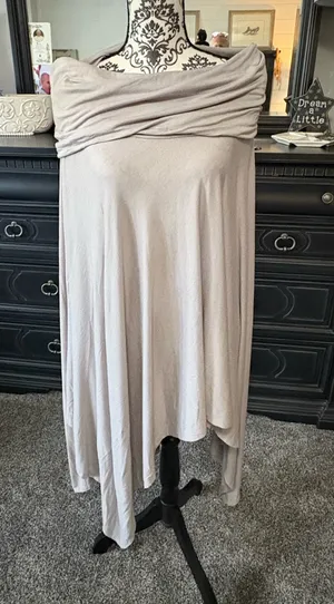 Cherish gray cowl neck poncho one size fits most thumbnail 1