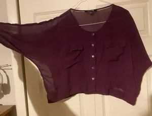 Sheer dark purple top thumbnail 2