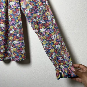 Tuckernuck Casey‎ Marks Women Cotton Floral Blouse Small Ruffle Preppy Garden thumbnail 2