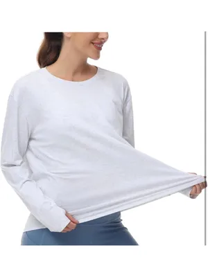 NEW THE GYM PEOPLE Long Sleeve Workout Shirts Back Loose Fit Running Tee XS thumbnail 10