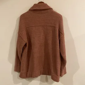 Tahari Sherpa Fuzzy Brown Copper Button Shacket Size 1X thumbnail 3