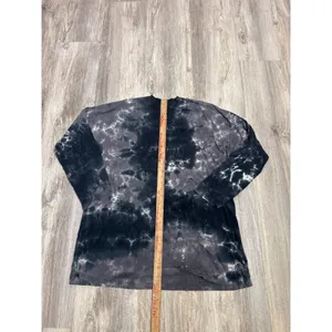 We‎ The Free Free People Black Tie Dye Mock Neck Oversized Long Sleeve Tee Large thumbnail 5