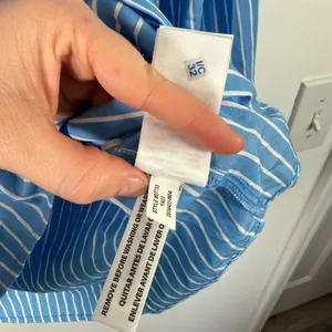 J Crew Ruffle Collar Poplin Shirt Blue Stripe Preppy Office 100% Cotton Womens 8 thumbnail 8