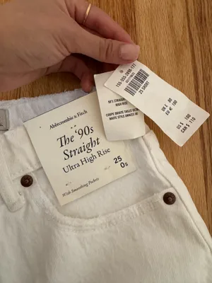 Abercrombie & Fitch White Distressed Boyfriend Jeans thumbnail 4