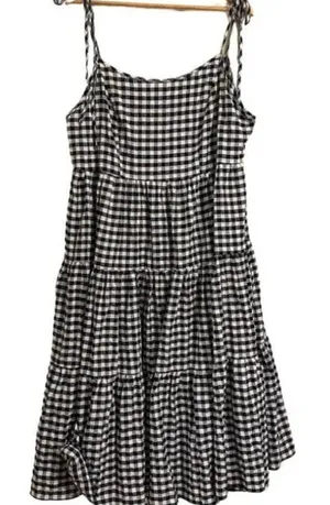 SHEIN Blue Gingham Tiered Sun Dresses Size 2XL thumbnail 1