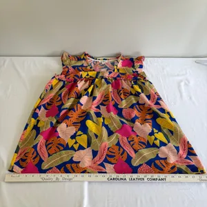 Umgee Tropical Leaf Flutter Sleeve Babydoll Mini Dress C3776 Blue‎ Pink Mens M thumbnail 4
