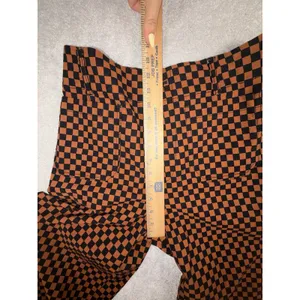 Anthropologie Maeve Colette Pants Rust Black Checkerboard Cropped Wide Leg 27 thumbnail 10