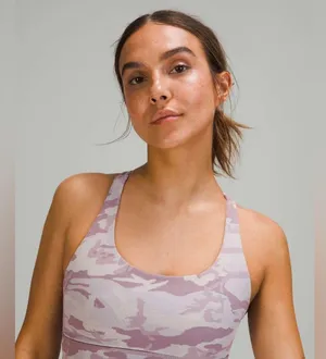 LULULEMON Energy Bra Long Line Ribbed Incognito Camo Iris Violet Verbena Size 4 thumbnail 5