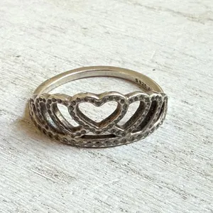 Pandora Sterling Silver Hearts Tiara Ring S925 ALE thumbnail 9