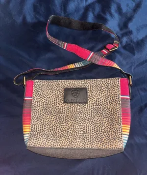 Ariat Leopard Print Crossbody with Multicolor Red Strap thumbnail 1