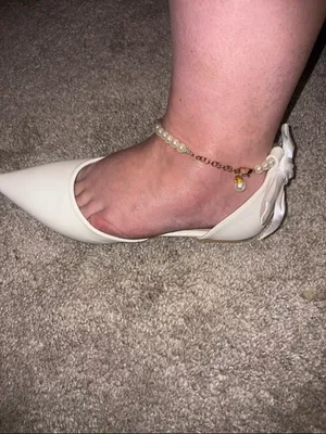 New Pointed Toe Slingback flats in crisp white with bow size 10 thumbnail 4