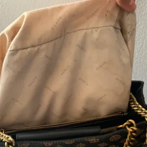 GUESS Black and Brown Monogram Chain-Handle Tote thumbnail 8