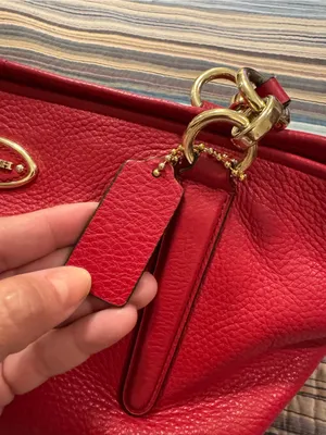 Coach Ellis Tote 33961 Red Pebbled Leather Gold Hardware thumbnail 13