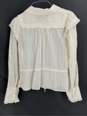 Free People Solid Daybreak Cottage Dainty Classic Blouse in Optic White thumbnail 6