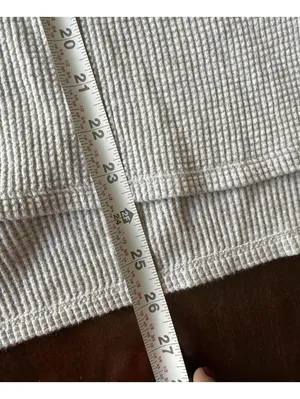 OFFLINE by Aerie Gray Ribbed Henley Long Sleeve Top XS Petite thumbnail 6
