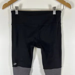 Alo yoga goddess leggings black gray‎ womens S ribbed athletic dance thumbnail 5