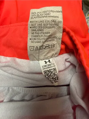 Under Armour HeatGear Running Shorts L Neon Coral Orange Built-In Brief Athletic thumbnail 5