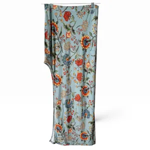 Free People Blue Floral High Slit Stretchy Maxi Skirt Size Small thumbnail 2