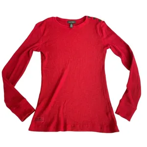 Lauren Ralph Lauren Womens Blouse Red Long Sleeve size S thumbnail 7