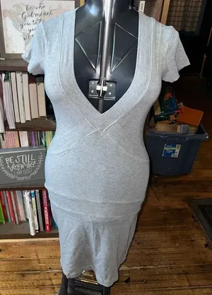 Lululemon Dance pulse heathered gray ribbed 8 tennis dress thumbnail 1