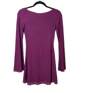 PRINCESS POLLY Low Back Mesh Trumpet Sleeve Mini Dress Size 4 / small thumbnail 7