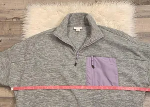 Monki Foo funnel neck fleece quarter zip relaxed loose fit pullover M thumbnail 10