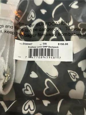 Brighton Endless Love Black & White Heart Print Backpack NWT thumbnail 5