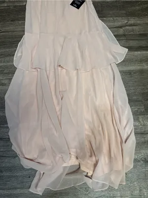 Lulus Blush Pink Ruffle Chiffon Maxi Dress NWT Size Small thumbnail 8