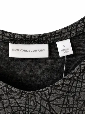 New York & Company NWT Gray Black Abstract Print Dress Size L thumbnail 4