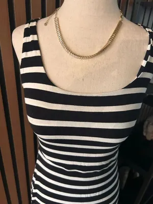 Old Navy Womens Sleeveless Black White Striped Tank Maxi Dress Casual to the an thumbnail 3