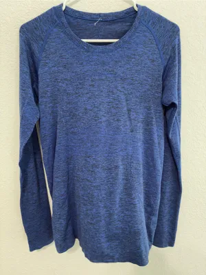 lululemon athletica Women's Blue Heather Long Sleeve Muscle Tee thumbnail 2