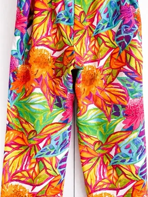 Lauren Ralph Lauren Womens Palazzo Pants 1X Tropical Floral Wide Leg Resort thumbnail 4