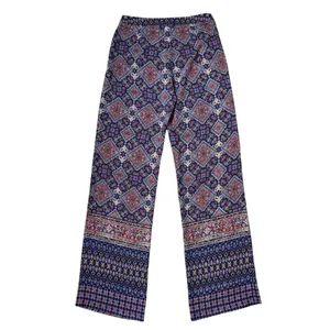Y2K Semi Sheer Boho Pants Straight Leg EU 42 Paisley Fairy Beach Italy - 29x32.5 thumbnail 5