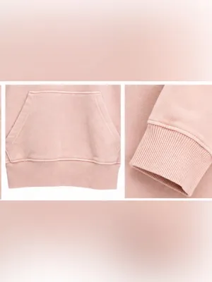 Aerie Blush Pink Cropped Pullover Hoodie — Size Medium thumbnail 4