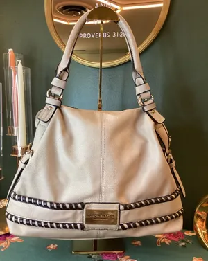 Marc New York Beige Faux Leather Shoulder Bag With Decorative‎ Braiding thumbnail 1