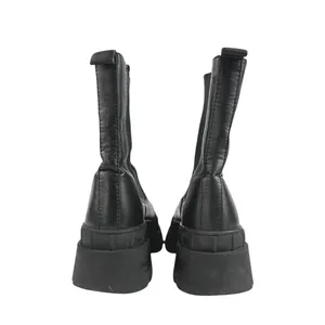 Steve Madden Barclay Women's Black Leather Round Toe Slip On Chelsea Boots Sz 6 thumbnail 3