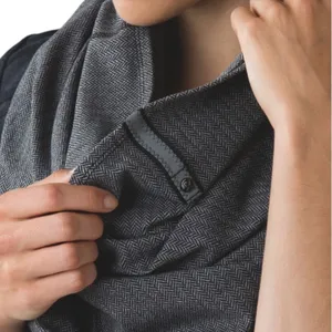 Lululemon Vinyasa Heathered Black Herringbone Scarf Rulu thumbnail 2