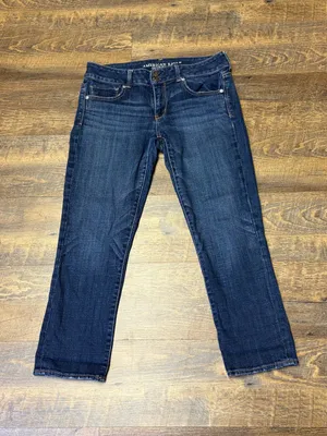 2013 American Eagle Low Rise Artist Crop Jeans Womens 8 Blue Denim Y2K Indie thumbnail 1