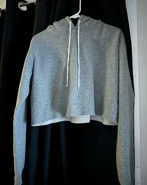 Wild Fable Grey Cropped Hoodie thumbnail 1