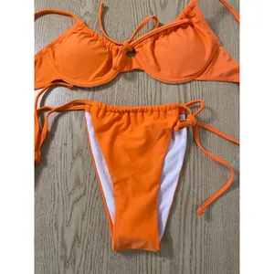 B6 New Women’s 2Pc SHEIN Bikini 👙 Set Cheeky Orange size Medium thumbnail 2