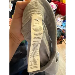 Alo Yoga Soho Sweatpants Heather Grey Joggers High Rise Drawstring Pockets Small thumbnail 4
