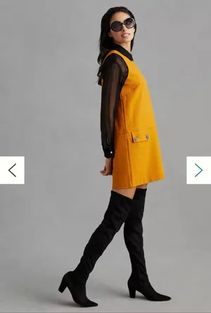 Anthropologie Maeve Orange Crewneck Mini Shift Dress NWT Size 10 Mod thumbnail 2