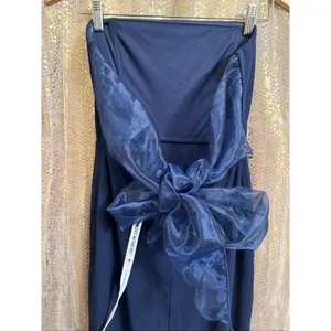 Lucy In The Sky Navy Blue Strapless Back Bow Corset Maxi Dress Medium thumbnail 9