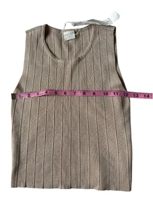 Silk and Salt ribbed tank Tan thumbnail 4