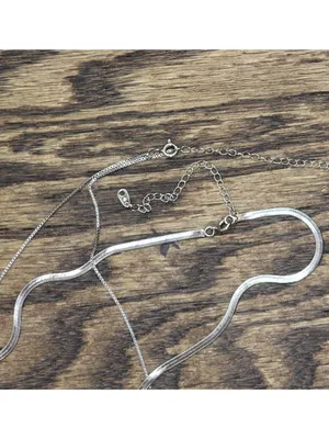 NEW A New Day Box Chain Necklace Set 2 Piece Silver Gray 18" + 3" 20" +3" thumbnail 4