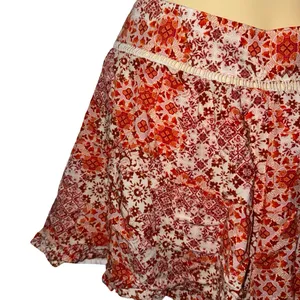 Forever 21 Bohemian Women’s Floral Print Ruffle Shorts - Orange thumbnail 4
