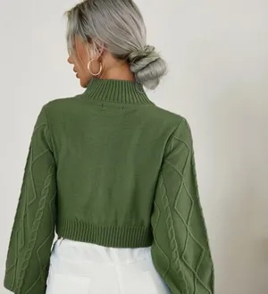 SheIn Olive Green Sweater thumbnail 2