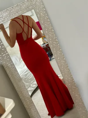 Red Dress Formal Dress thumbnail 5