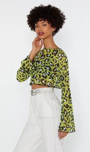 Nasty Gal Leopard Mesh Top thumbnail 3