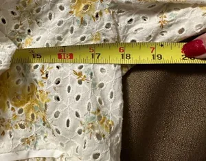 NWOT WAYF Asher Eyelet Embroidered Peplum Crop Top In Ivory Floral Size Medium thumbnail 6